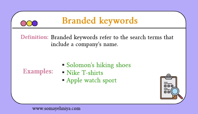 Types of keywords in SEO : Branded keywords
