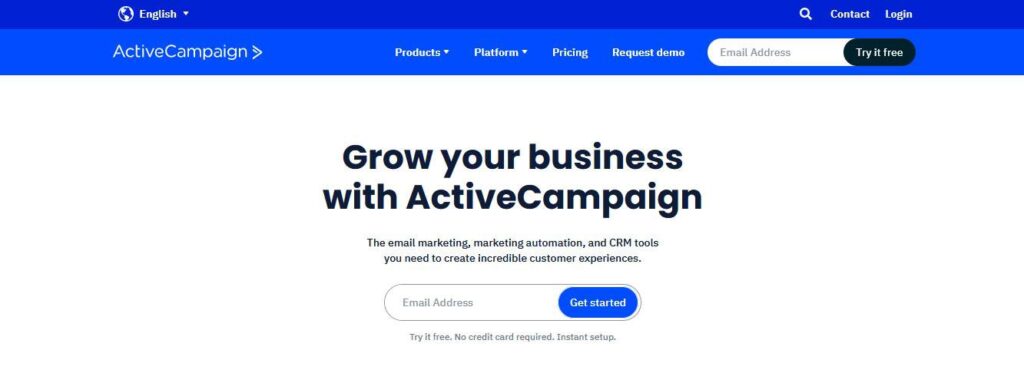Best Email Marketing Tools: ActiveCampaign home page
