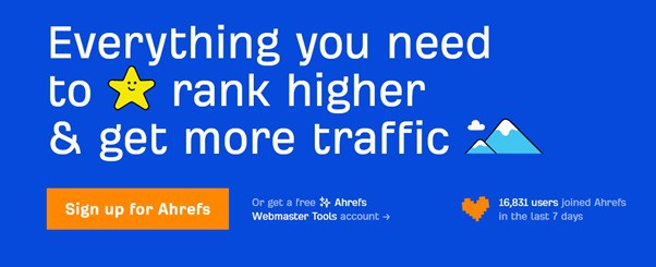 Best SERP Tracking Tools: Ahrefs home page