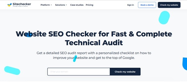 Best SERP Tracking Tools: Sitechecker home page