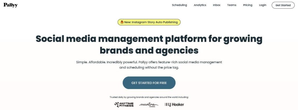 Best content planning tools: pallyy home page