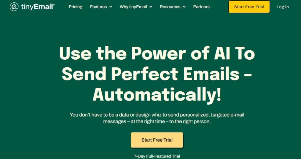 Constant Contact vs TinyEmail: Tinyemail home page